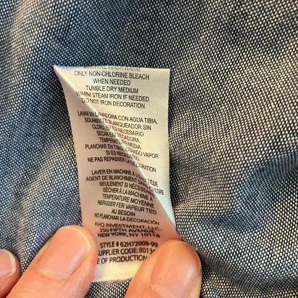 3/$22 NWOT Nautica Blue Button Down Long Sleeve Dress Shirt Boys Collar Size 12M - Picture 7 of 7